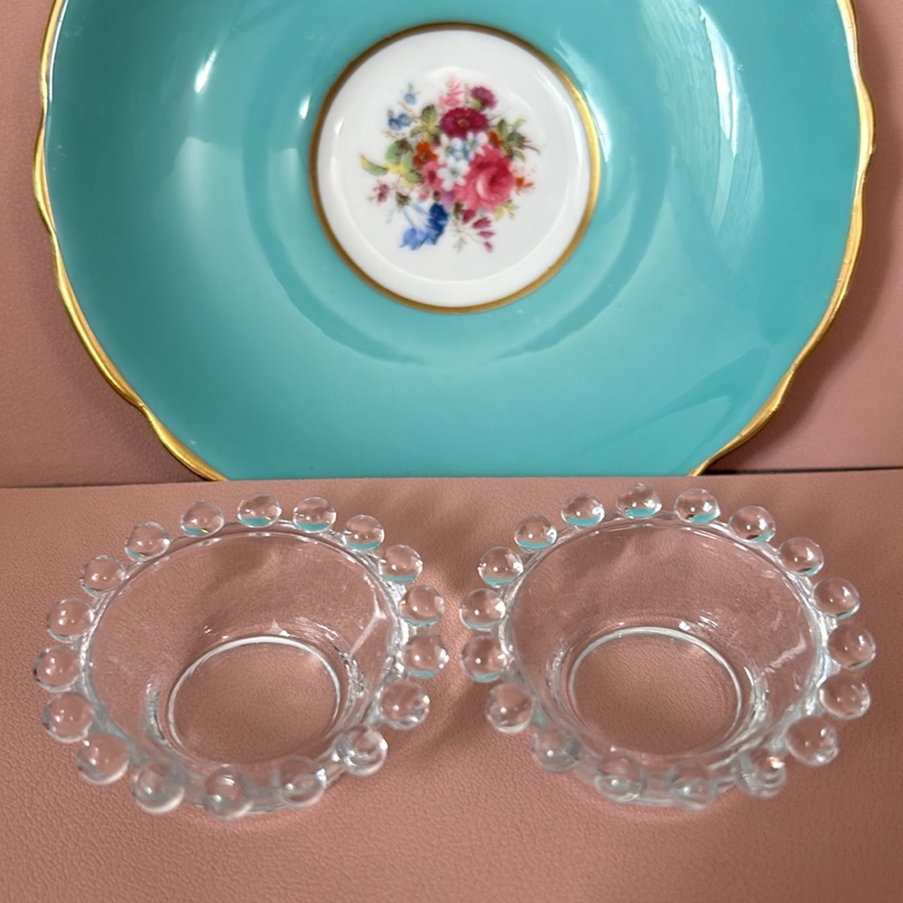 Imperial Glass Candlewick Pattern Open Salt Cellars Dips Dishes Set of 2